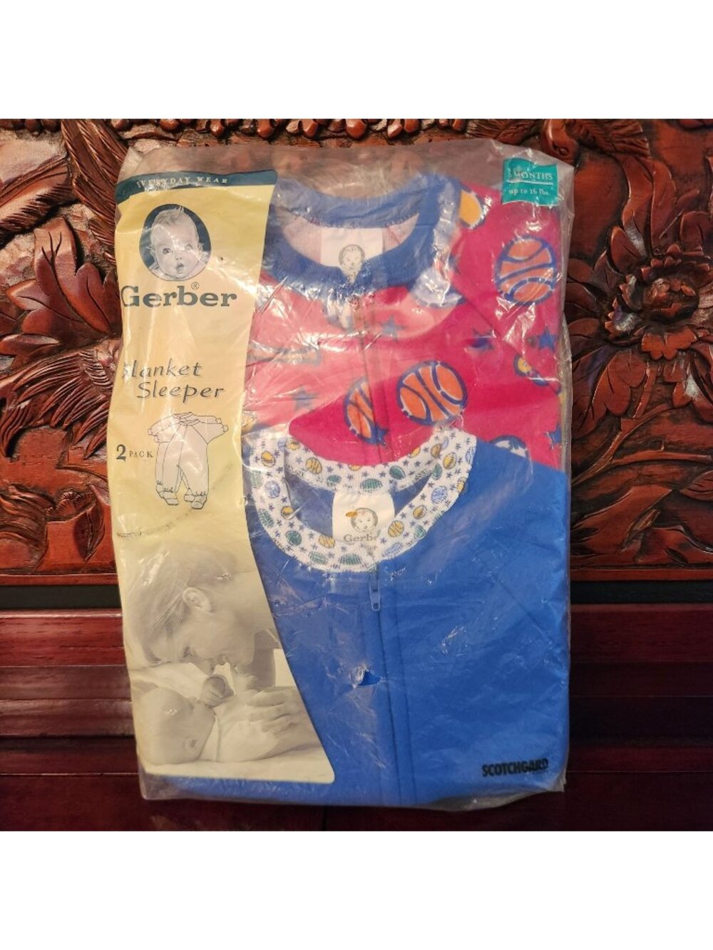 Gerber Blanket Sleeper 2-Pack 6 Months Polyester Basketball & Sports Print